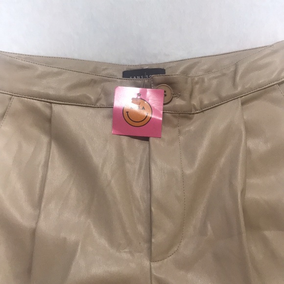 Dressed In LALA “Excuse Me Vegan Leather Shorts in Vanilla” High Rise Bermuda S - Picture 9 of 16